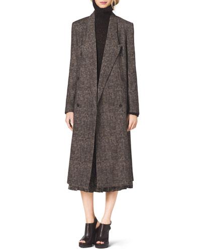 Smudged Plaid Overcoat