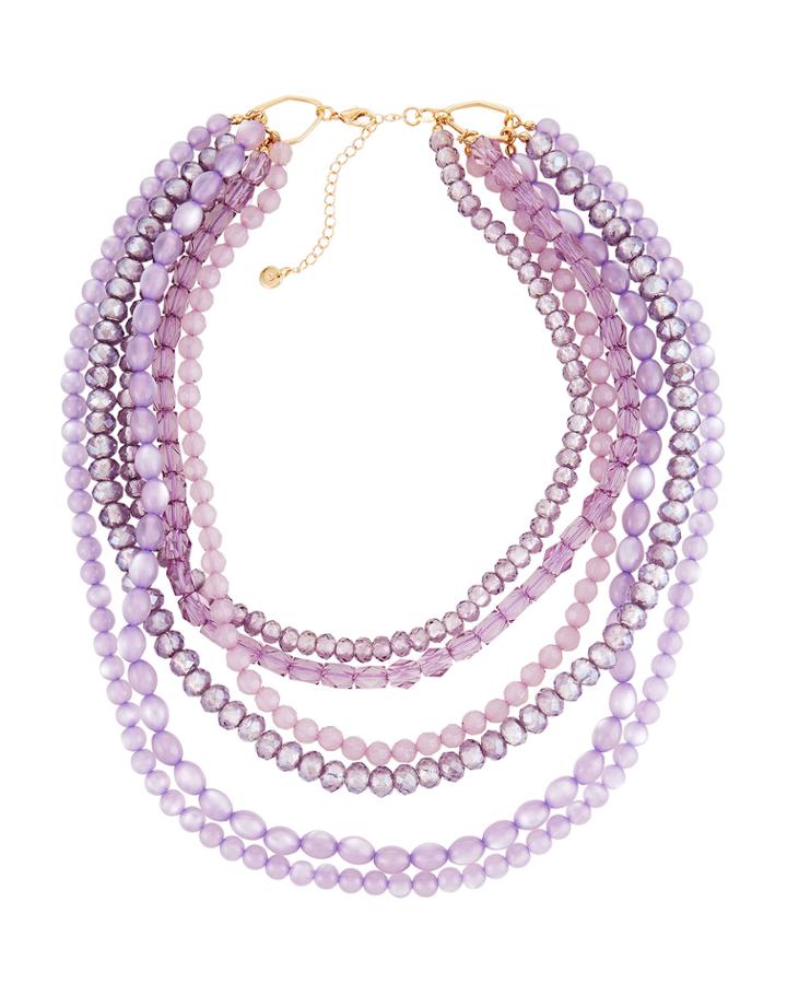 Multi-row Crystal Bead Necklace
