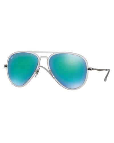 Mirrored Aviator Sunglasses, Green
