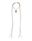 Long Braided Suede Choker Necklace W/