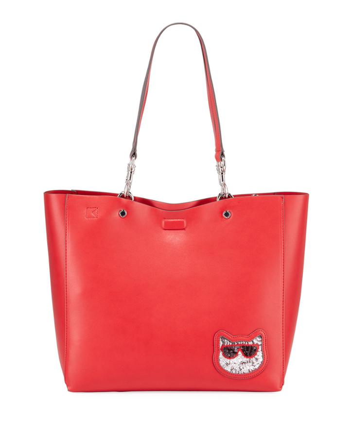 Adele Sequin Cat Face Tote Bag