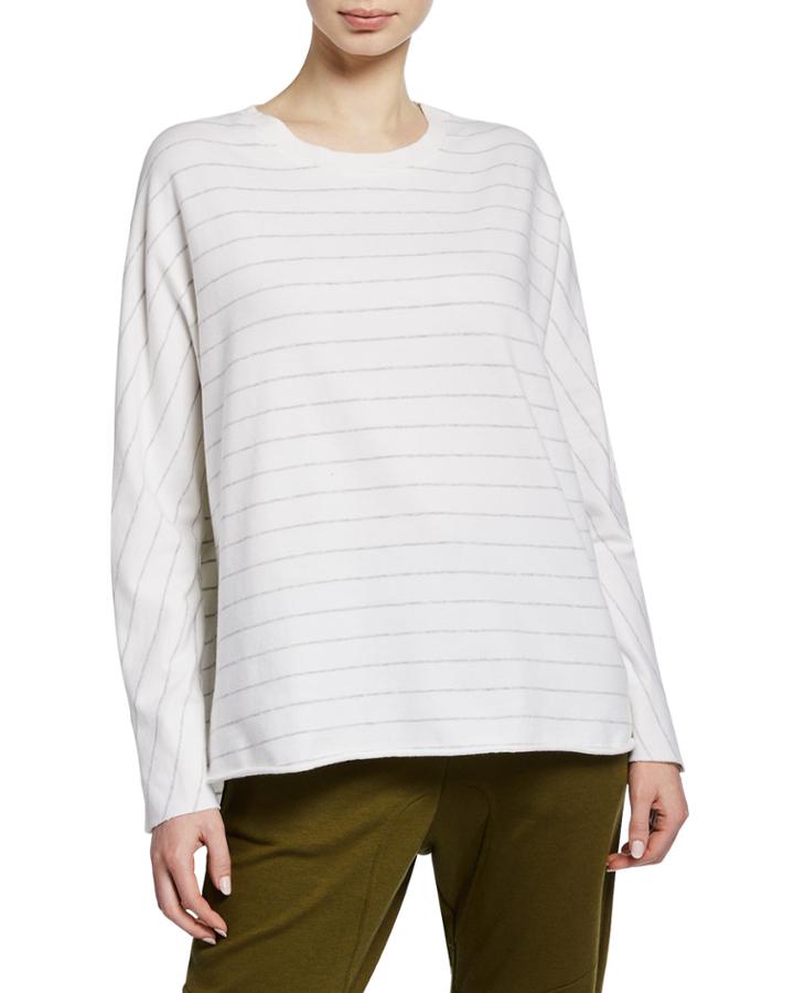 Striped Continuous-sleeve Oversized
