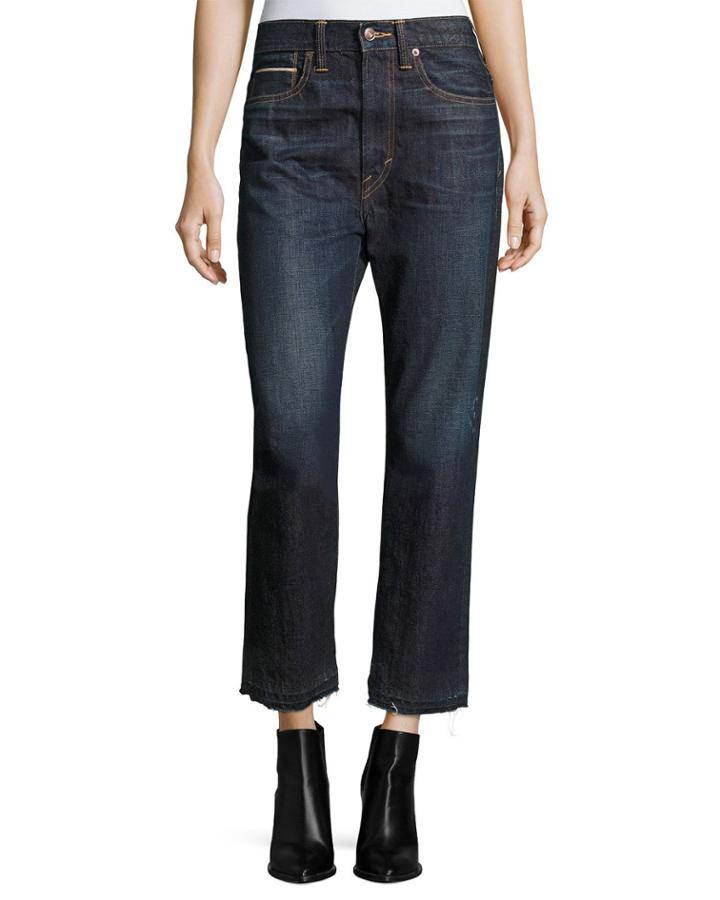 Union Slouch Released-hem Jeans, Dark Vintage Wash