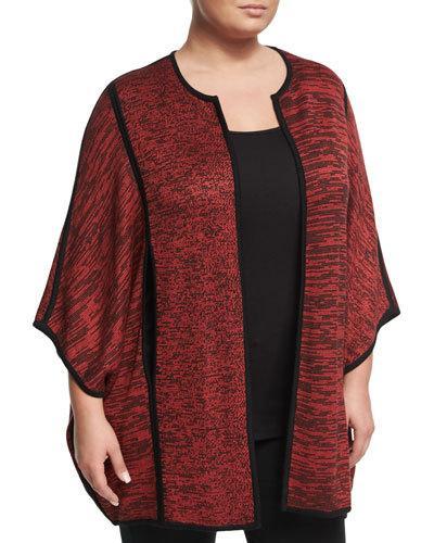 3/4-sleeve Knit Jacket, Red,