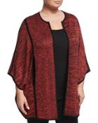 3/4-sleeve Knit Jacket, Red,