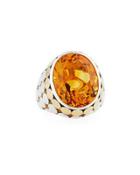 Large Oval Citrine Cocktail Ring,