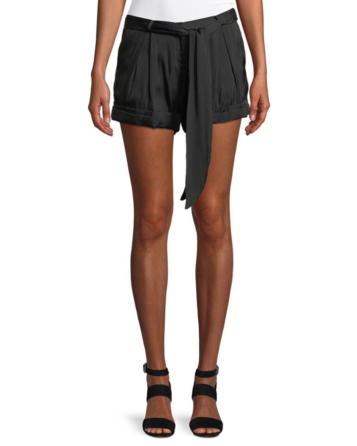 Solid Satin Tie-waist