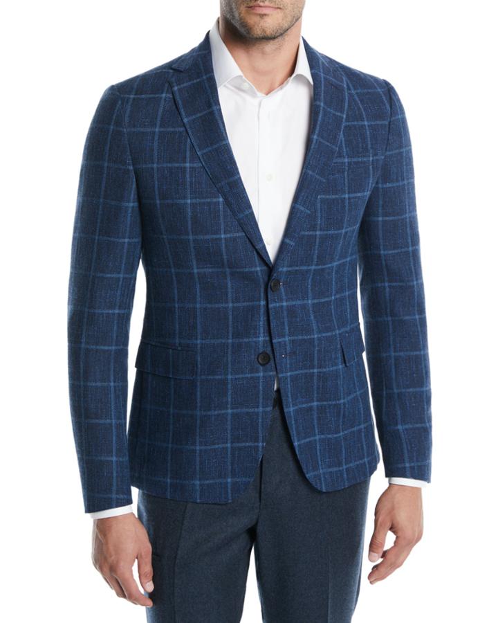 Large Plaid Wool-cotton Jacket