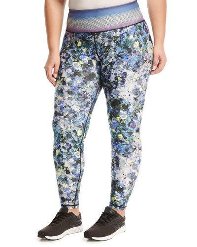Wide-waist Floral-print Leggings, Multi Pattern,