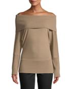 Off-the-shoulder Wool Long-sleeve Top