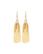 Hammered Golden Fringe Drop Earrings