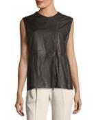Soft Leather Asymmetrical Vest