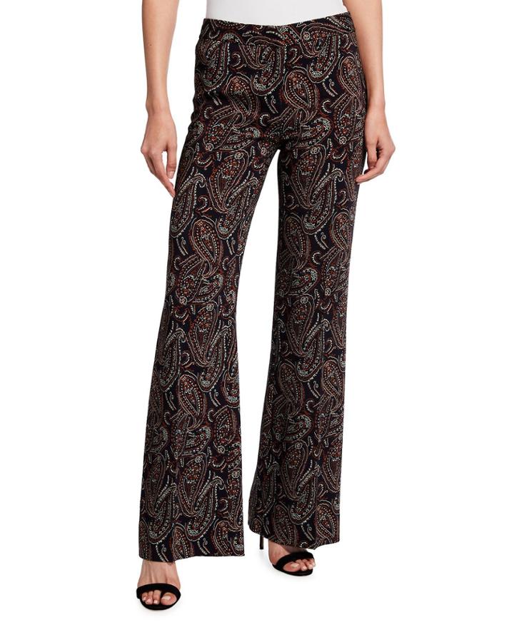 Kisha Paisley Flare-leg Trousers