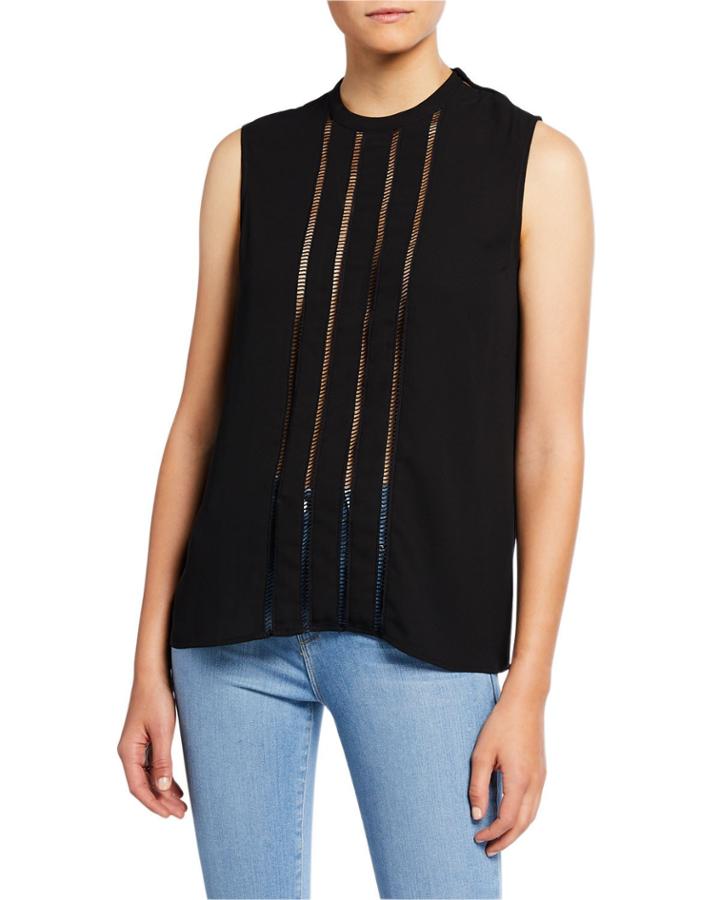 Kelis Trim Inset Sleeveless Blouse