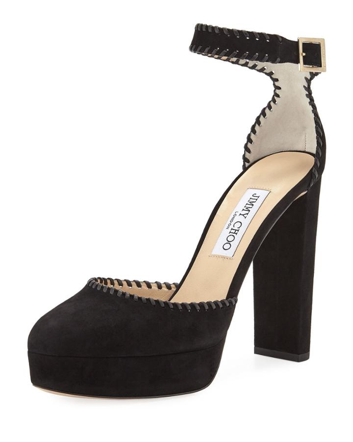 Daphne Suede Platform Ankle-wrap