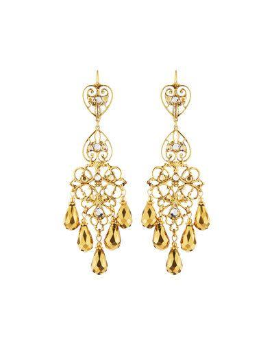 Two-tone Golden Chandelier Earrings
