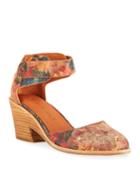 Blaise Floral Printed Leather Wedge Pumps
