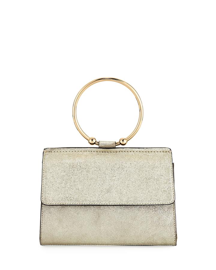 Metallic Ring Flap Crossbody Bag