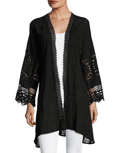 Mizuki Cocoon-gauze Cardigan Top