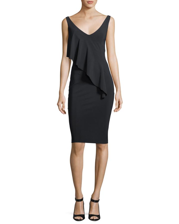 Hofit Draped Ruffle Cocktail Dress