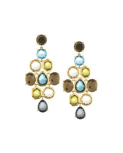 Rock Candy Gelato 18k Chandelier Earrings In Tartan