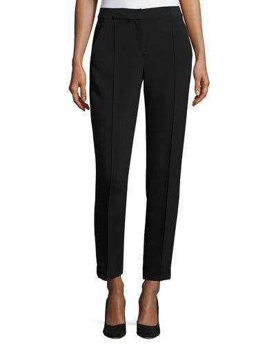 Pont&eacute; Front-seam Pants, Black