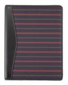 Striped Fabric Folio, Black