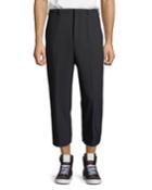 Dropped-rise Tapered-leg Pants