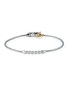 Cable & 6-diamond Bezel Bracelet