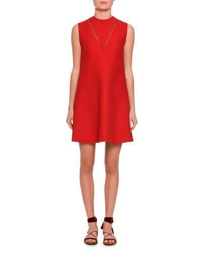 V-detail Sleeveless A-line Dress