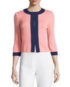 Santana Contrast-trim 3/4-sleeve Jacket