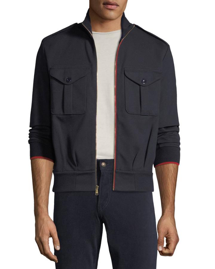 Men's Contrast-trim Track Jacket