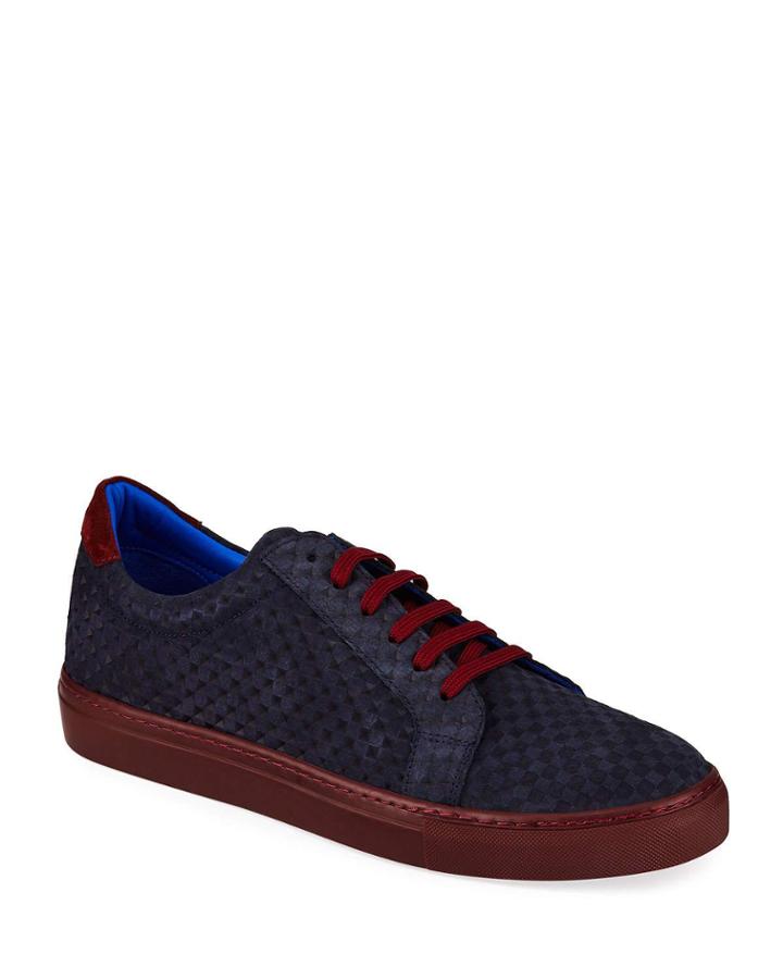 Men's Checkered Suede Low-top
