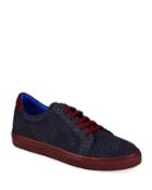 Men's Checkered Suede Low-top