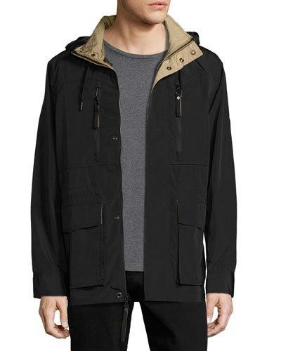Water-resistant Cloth Field Jacket, Black