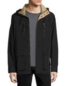 Water-resistant Cloth Field Jacket, Black