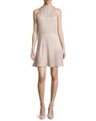 Sleeveless Embellished Fit-&-flare Dress, Buff