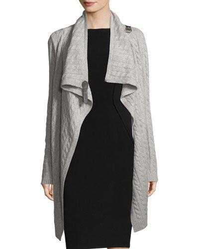 Cashmere Shoulder-buckle Cardigan