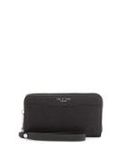 Devon Mobile Zip Wallet, Black Crackle