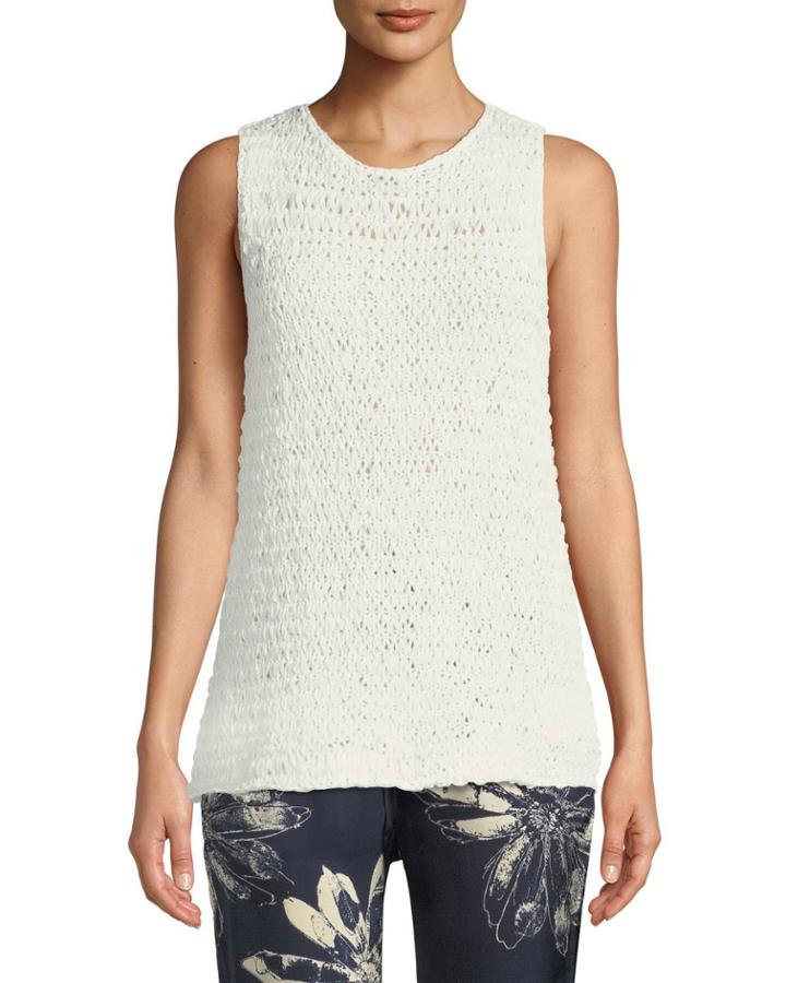 Scoop-neck Sleeveless Woven Tank