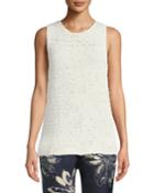 Scoop-neck Sleeveless Woven Tank
