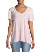 Short-sleeve High-low V-neck Tee