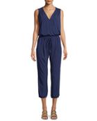 Wrap-front Drawstring Jumpsuit