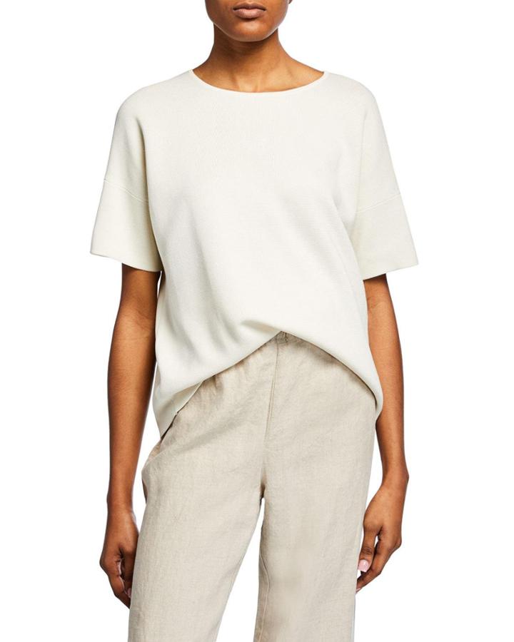 Petite Elbow-sleeve Silk Cotton-interlock