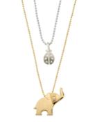 Little Luck Elephant & Ladybug Necklace, Two-tone