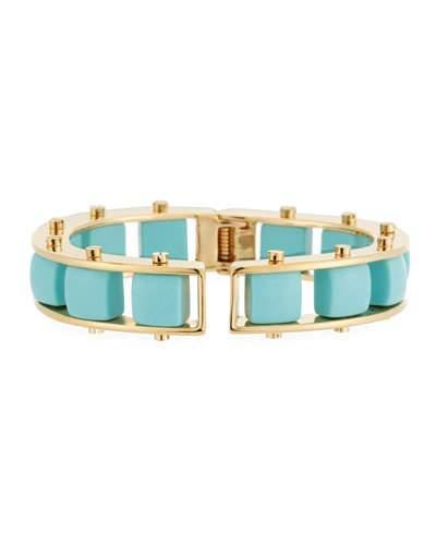 Stone Hinged Slider Bracelet, Blue