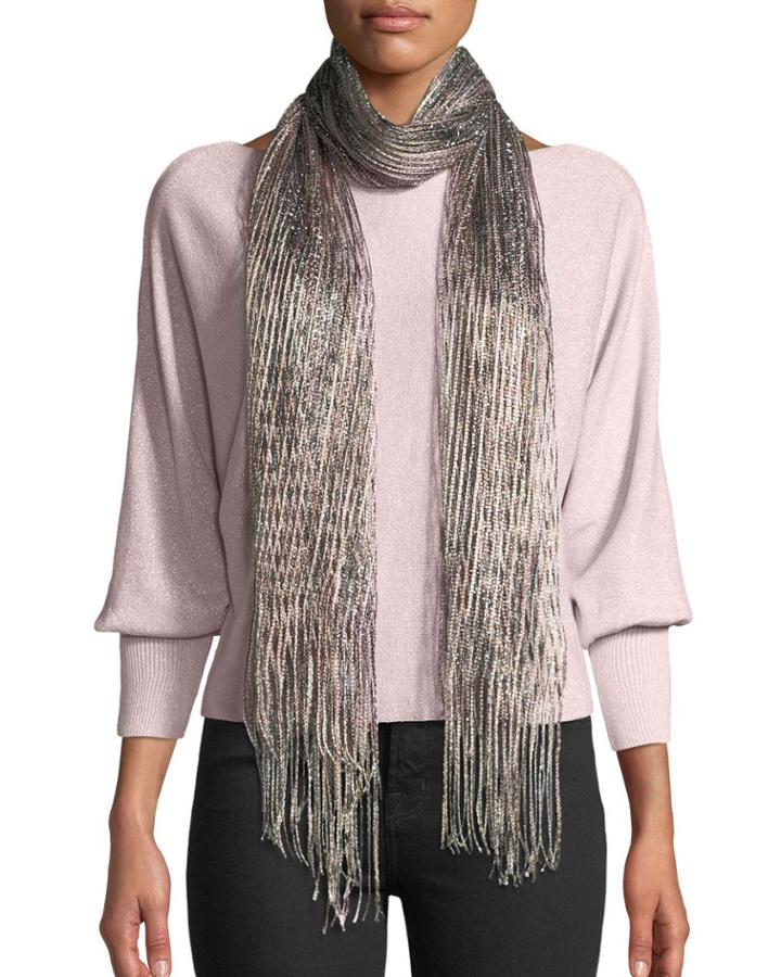 Space Dye Metallic Fringe Wrap