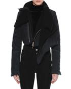 Deconstructed Shearling-lined Denim Coat