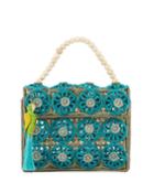 Threaded Straw Top-handle Bag