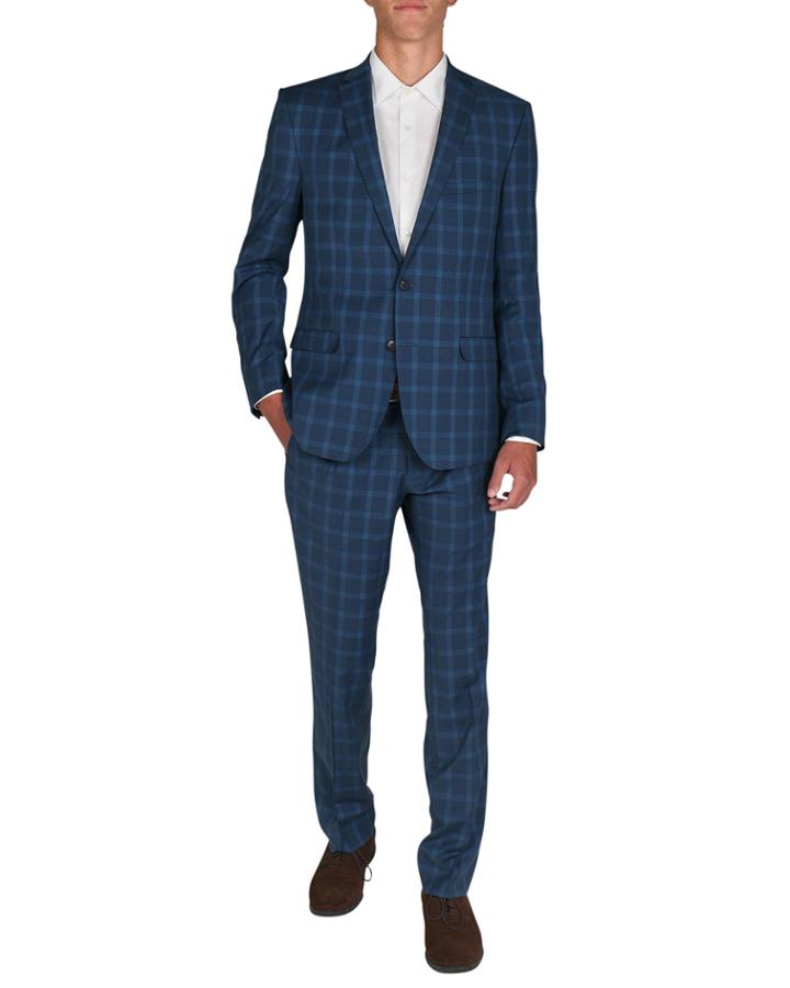 Men's Slim-fit Plaid Two-piece